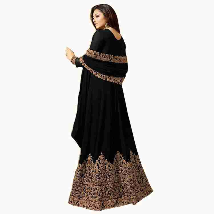 brinda fashion Women Gown Black Dress - Buy brinda fashion Women Gown Black  Dress Online at Best Prices in India