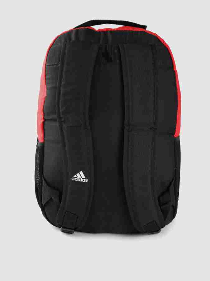 Adidas black 2024 and red backpack