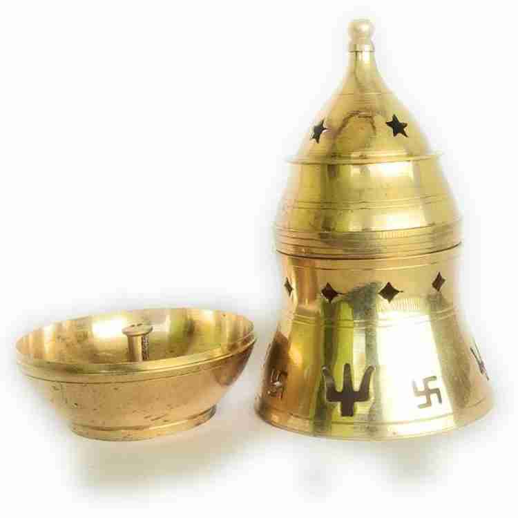 Real Craft Kapoor lamp Camphor lamp Brass Table Diya Set Price in