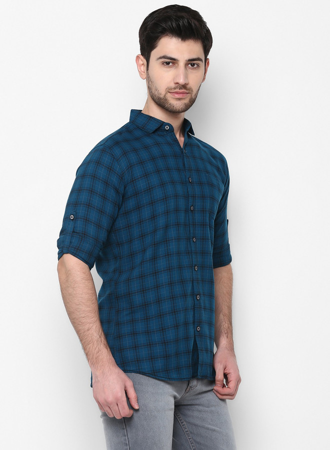 Urbano Fashion Men Checkered Casual Blue Shirt - Buy Urbano Fashion Men  Checkered Casual Blue Shirt Online at Best Prices in India | Flipkart.com