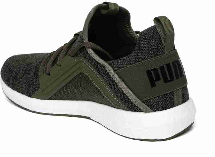 PUMA Men Olive Green Grey Mega NRGY Knit Running Shoes Running Shoes For Men Buy PUMA Men Olive Green Grey Mega NRGY Knit Running Shoes Running Shoes For Men Online at