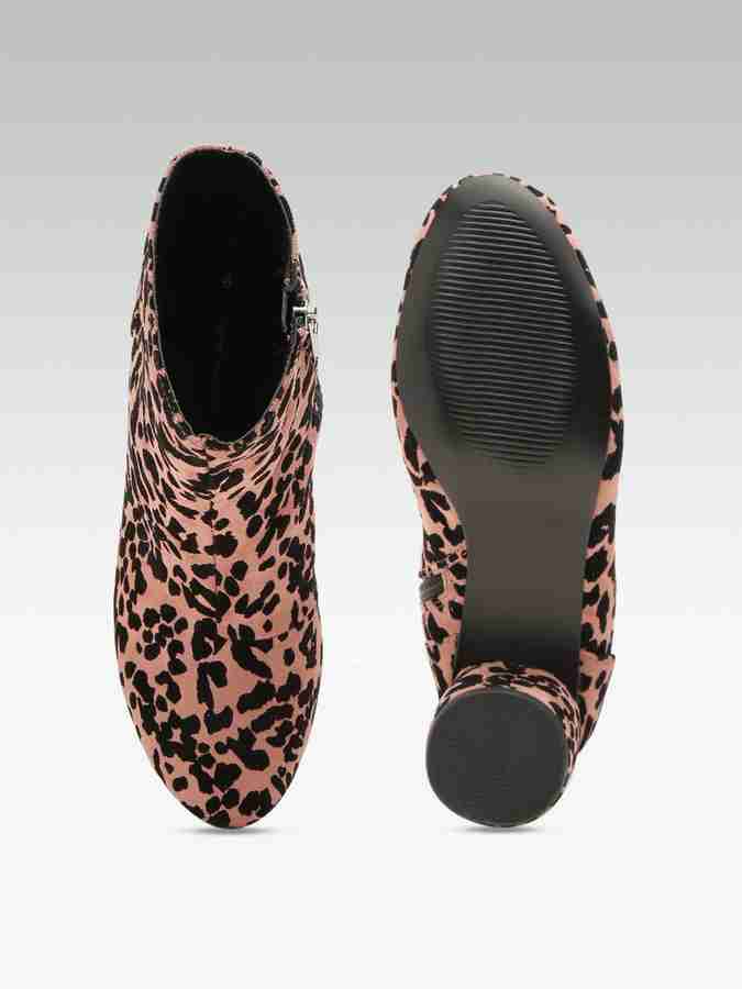 DOROTHY PERKINS Women Pink Black Leopard Print Mid Top Heeled Boots Boots For Women Buy DOROTHY PERKINS Women Pink Black Leopard Print Mid Top Heeled Boots Boots For Women Online at Best Price