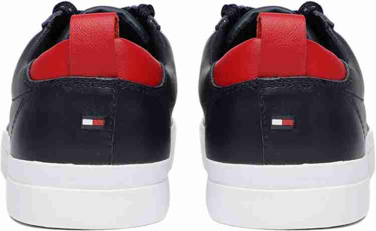 TOMMY HILFIGER Men Navy Blue Leather Sneakers Sneakers For Men - Buy TOMMY  HILFIGER Men Navy Blue Leather Sneakers Sneakers For Men Online at Best  Price - Shop Online for Footwears in