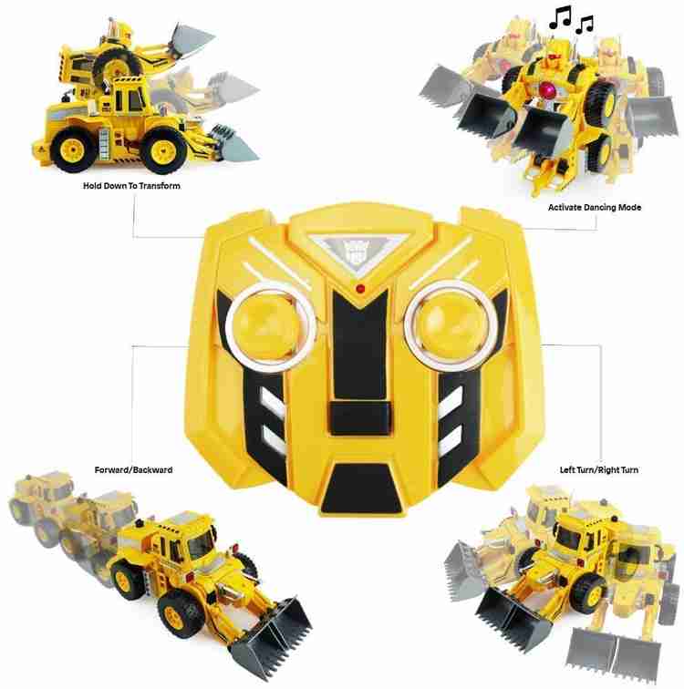 TEMSON Remote Control Transformer Bulldozer Robot Truck Toy For