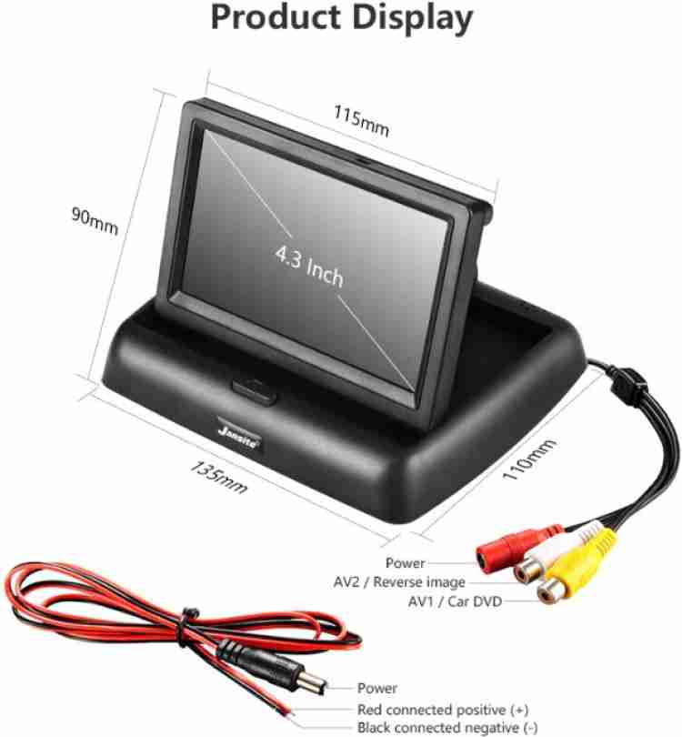 EliteAuto 4.3 Digital TFT LCD Foldable/Car Rearview Reverse Security Monitor  Screen Parking Backup Camera/16:9 High Definition Display Rearview Monitor (Foldable  Screen) Vehicle Camera System Black LCD Price in India - Buy EliteAuto