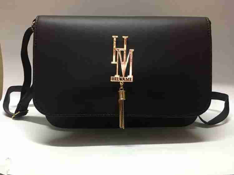 HM Black Sling Bag Woman s Stylish Elegant Multi Pocket Side Purse Sling Bag with Adjustable Strap Black Price in India Flipkart