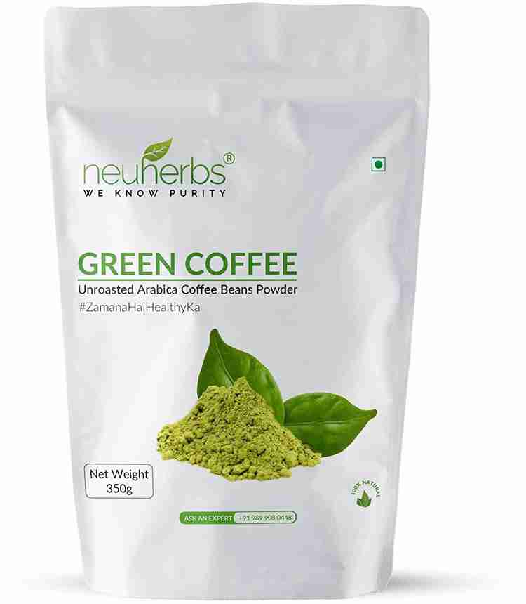 Green shop coffee powder