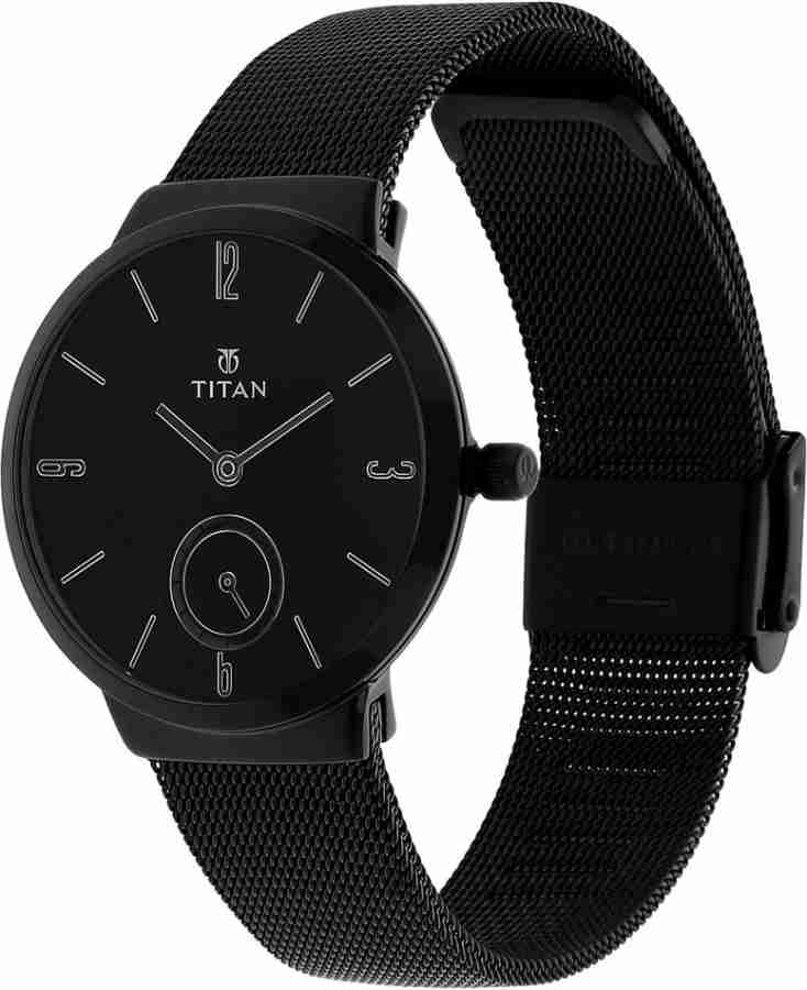 Black metal watches cheap for womens in titan