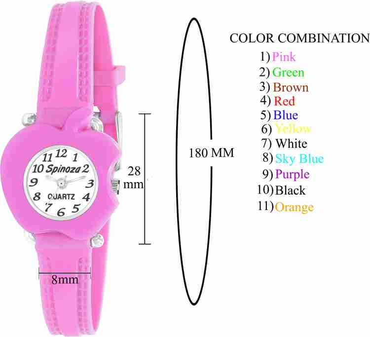 SPINOZA Multicolor and 11 belt watch for kids with apple shape dial Analog Watch For Girls Buy SPINOZA Multicolor and 11 belt watch for kids with apple shape dial Analog