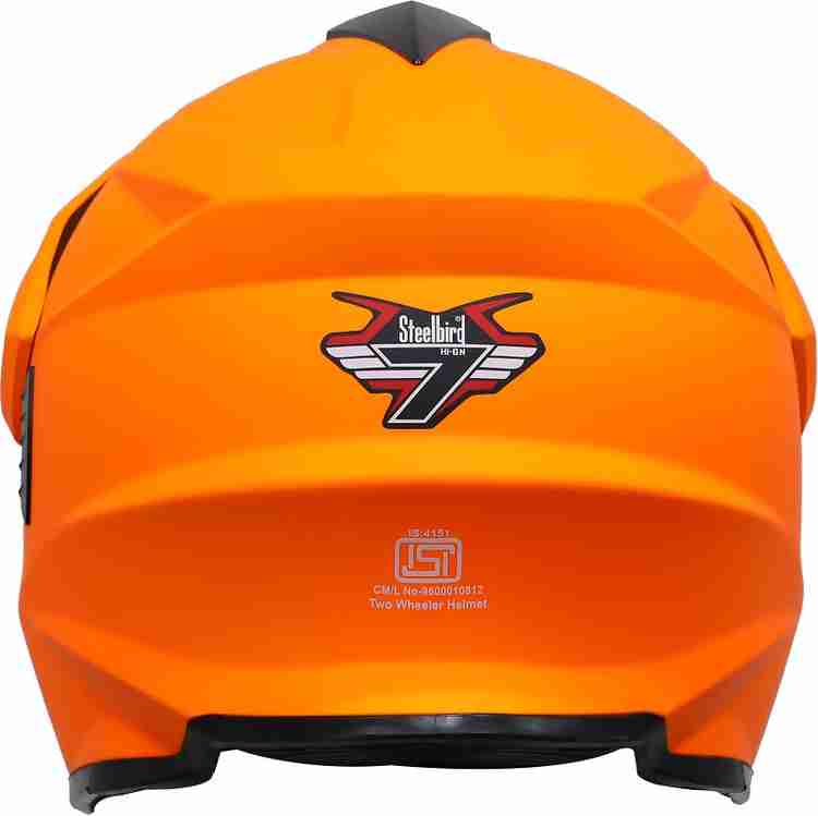 Steelbird Off Road TURF Motocross Helmet in Matt Fluo Orange with