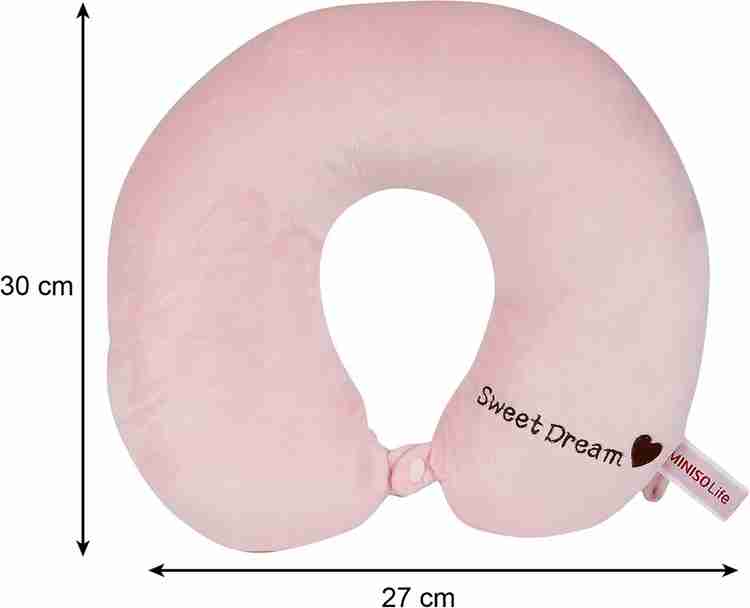 MINISO U Shaped Neck Pillow Pink Neck Pillow Eye Shade Pink