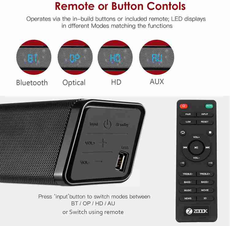Buy Zoook Rocker Studio One 130 watts 130 W Bluetooth Soundbar