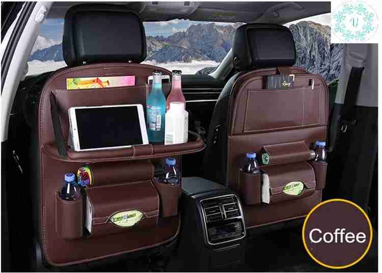kariox Leather Car Back Seat Organizer With Pockets And Holders