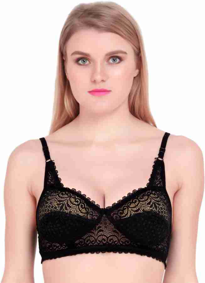 Buy Fashion Frill Bras For Women Stylish Non-Padded Non-Wired Net Bra For  Girls (Size-38, Black) Women Full Coverage Non Padded Bra Online at Best  Prices in India