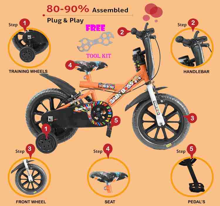 Mustang Baby Boss Bike For Kids Of Age 2 5 Yrs Orange 14 T Recreation Cycle Price in India Buy Mustang Baby Boss Bike For Kids Of Age 2 5 Yrs Orange 14