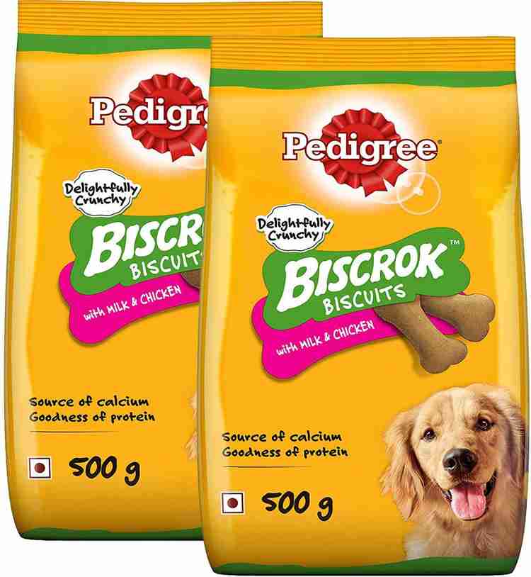 PEDIGREE Biscrok Biscuits Milk and Chicken Flavor 500g Pack of 2 Milk Chicken 1 kg 2x0.5 kg Dry Senior Adult Young Dog Food Price in India Buy PEDIGREE Biscrok Biscuits Milk and Chicken Flavor 500g Pa...