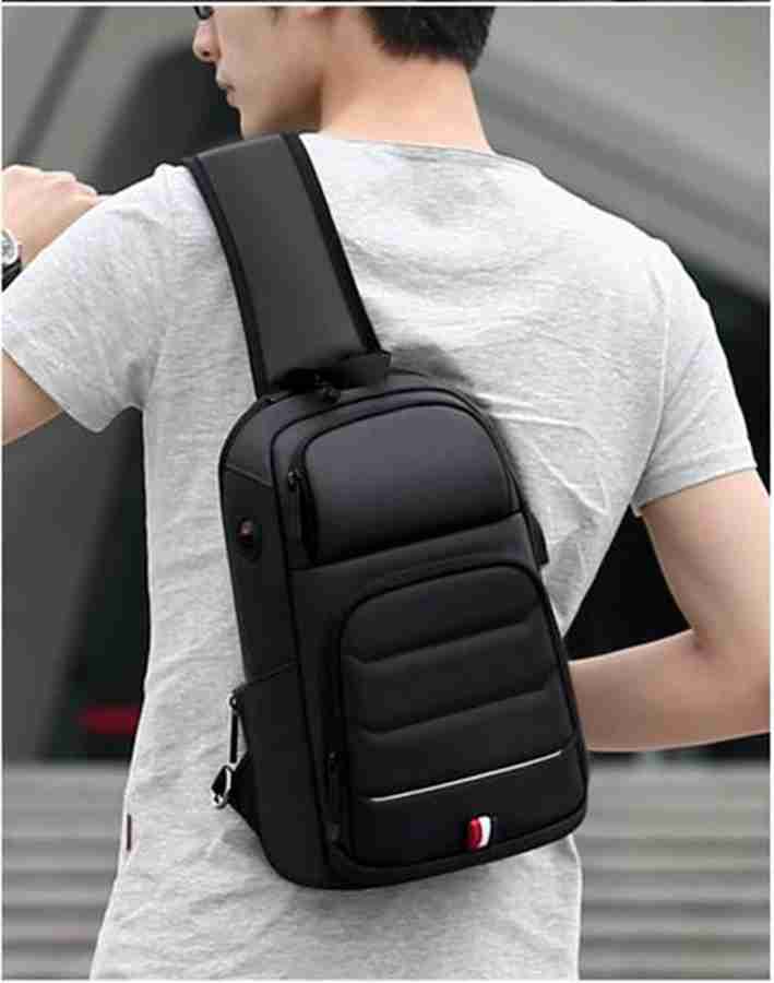 House Of Sensation Mens Crossbody Bags Sling Bag With Usb Business Casual Messenger Chest Waterproof Male Shoulder Bag Set of 1 1 L Trolley Backpack BLACK Price in India Flipkart