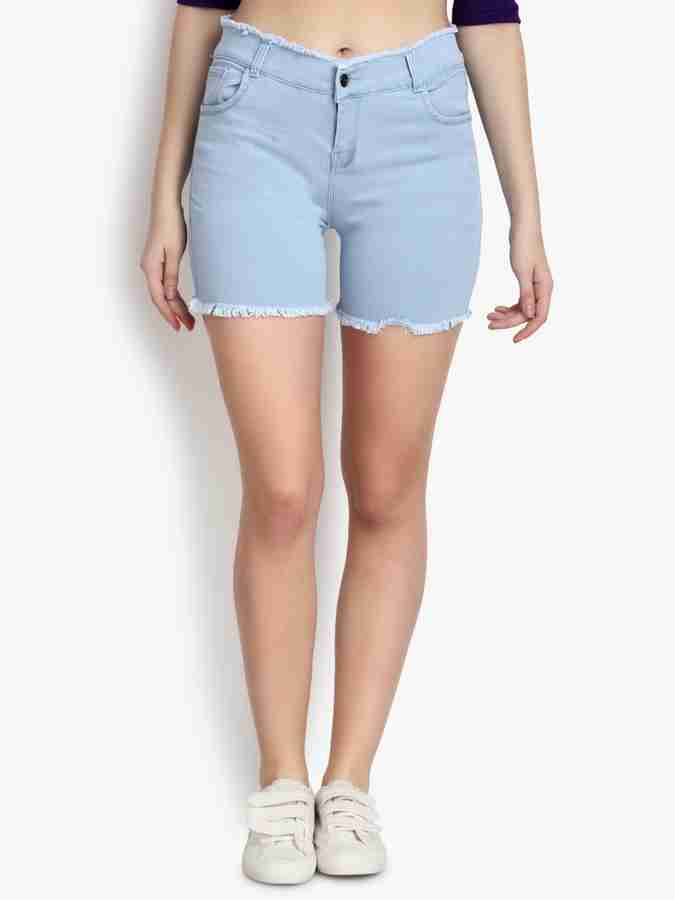 Perfect Outlet Solid Women Denim Blue Denim Shorts Buy Perfect