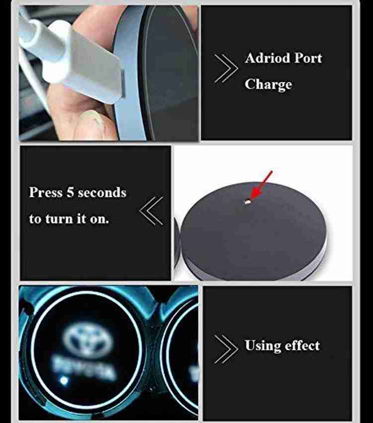 OnWheel LED Coaster Logo Cup Holder 7 Colors Changing Atmosphere
