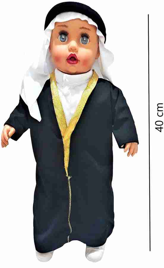 Joy Stories Large Boy Doll for Girls Boys in Arabic Dress Stuffed Soft Plush Doll Toy for Babies Kids Ramzan Eid Gift Height 40 cm Large Boy Doll for