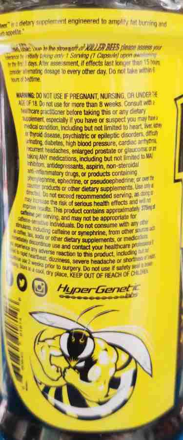 Hyper Genetic Killer Bee s Fat Burner Best Results Price in