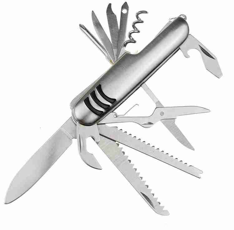 Flipkart Nexshop Gift item for Men Boys 12 in 1 Multi function Swiss Army Camping Pocket Tool Knife for Outdoor Camping Hiking or Survival Self Defense 12 Function Multi Utility