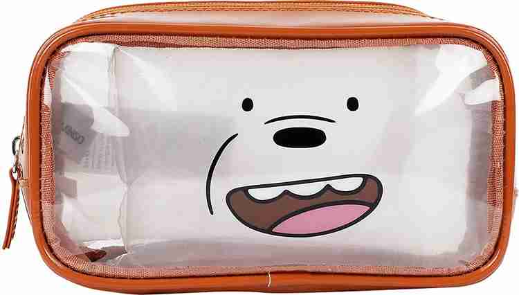 MINISO We Bare Bears Optical Cosmetic Bag Portable Makeup Pouch for Womens Multifunctional Travel Storage Toiletry Bag Brown Cosmetic Bag Brown Price in India Flipkart