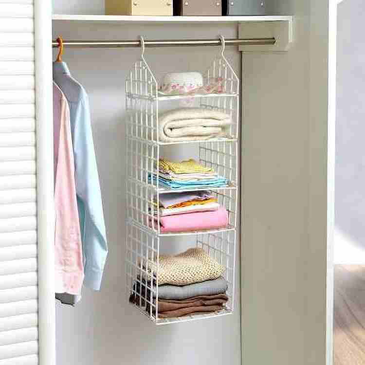 4tens Plastic Hanging Closet Organizer 5 Layers DIY Folding Wardrobe Storage Rack Hanging Storage Shelving Hook Underwear Bra Clothes Pants Tie Storage Rack Scarf Organizer Accessories Organizer Price...