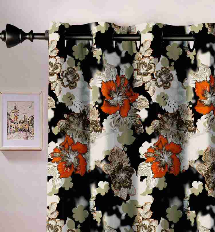 Buy Ultimate Trends ™ Premium Polyester Floral Curtains for Window 5 feet  Pack of 1 Piece (Multi Color) Online at Low Prices in India 