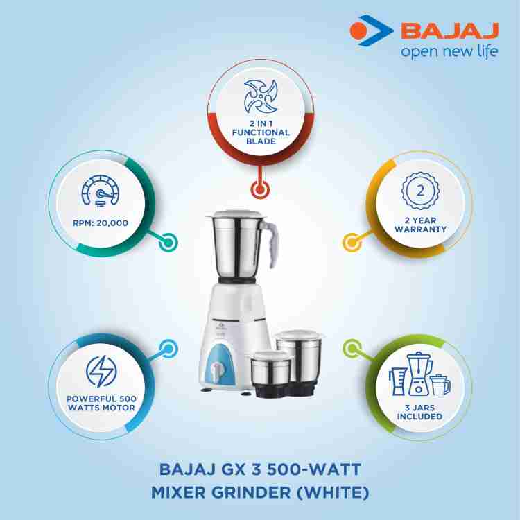 Mixer grinder on sale bajaj gx3