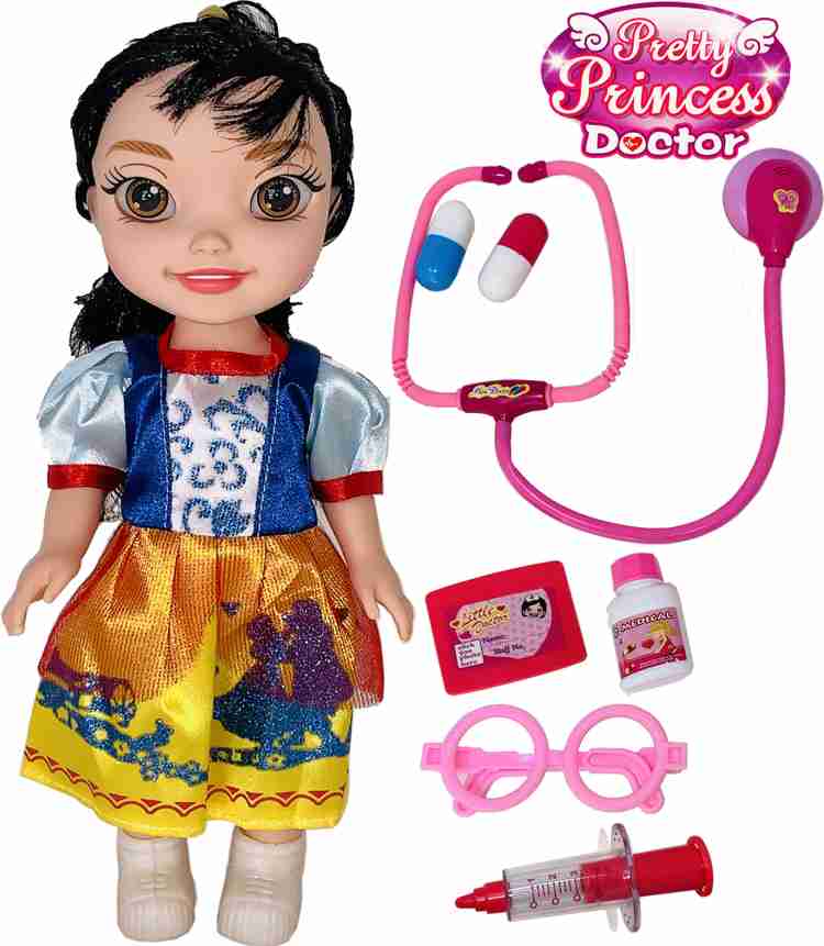 Giftary Cartoon Character Snow Girl Beautiful Doctor Doll Set For Girls With Doctor Kit Accessories Dolls For Girls Doctor Set Playing Doll For Small Baby Girl Good Birthday