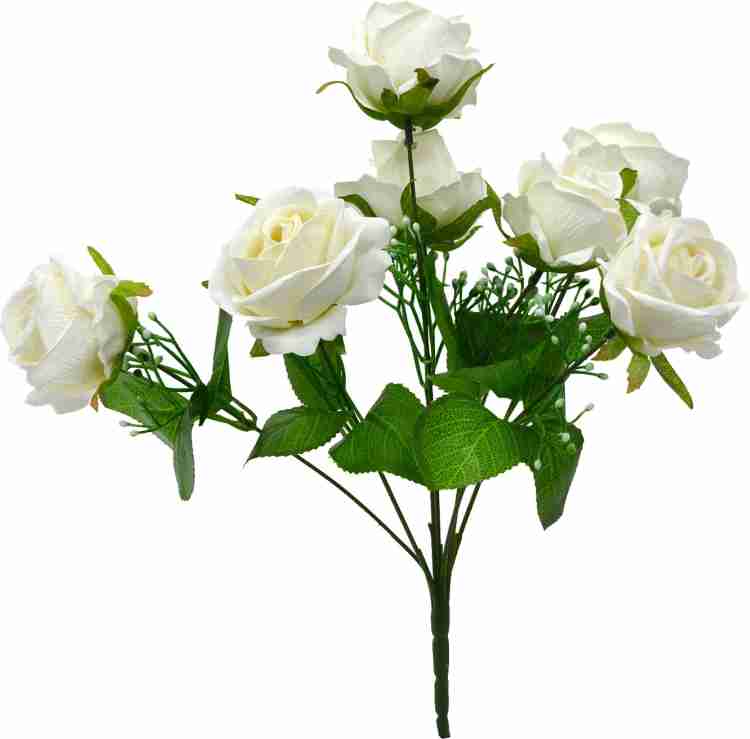 Artificial white roses clearance for sale