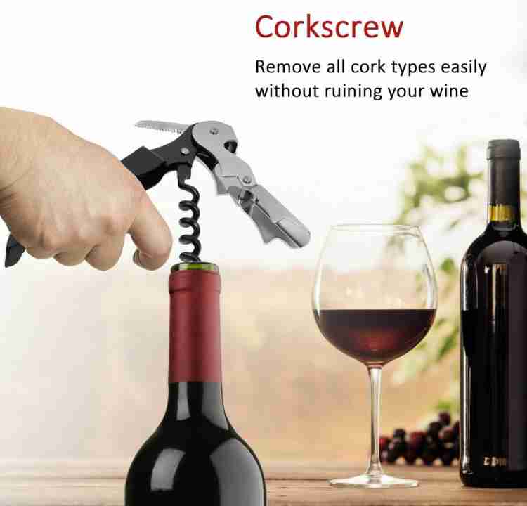 KITESSENSU Wine Bottle Opener Set, Corkscrew Kit with Foil Cutter
