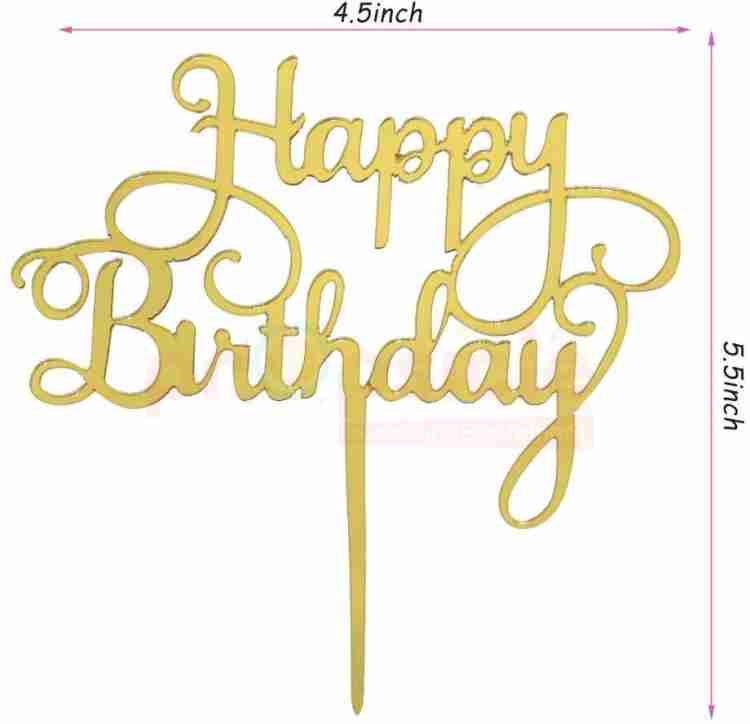 Propsicle Golden Acrylic Happy Birthday Cake Topper Cake Topper