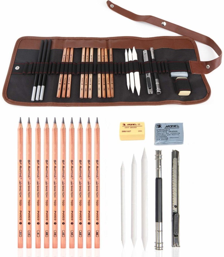 Flipkartcom  Corslet 35 Piece Sketch Pencil Drawing Kit Sketching Pencils  Set Portable With Cary Case  Art Pencil For Sketching