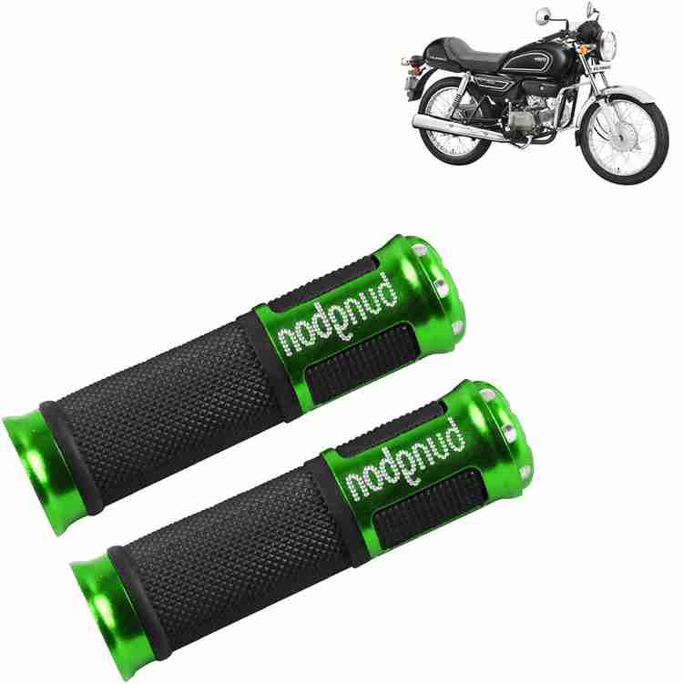 askmit Splendor Pro Classic Motorcycle Handle Grip Black Green 1
