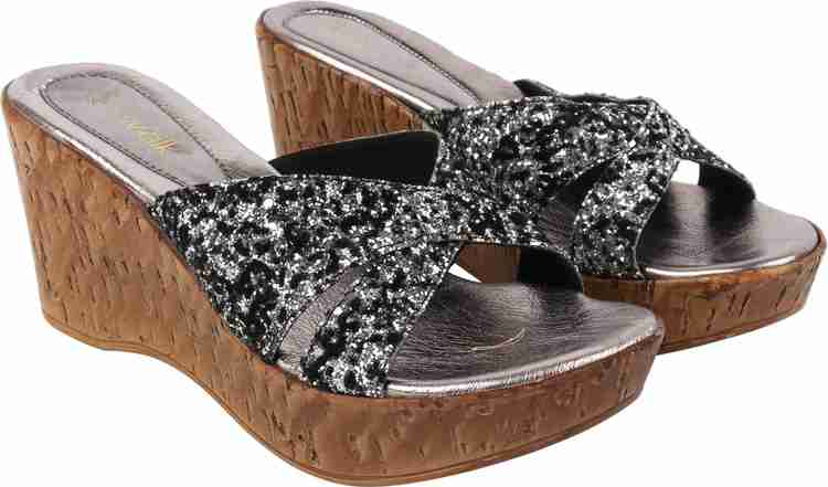 Catwalk Women Black Silver Wedges Buy Catwalk Women Black