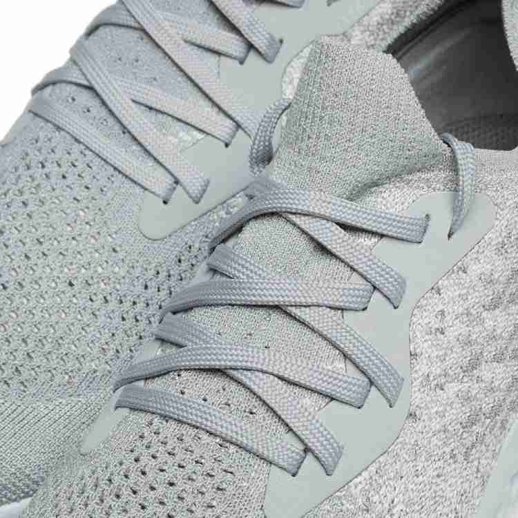 Nike epic react on sale flyknit grey running shoes