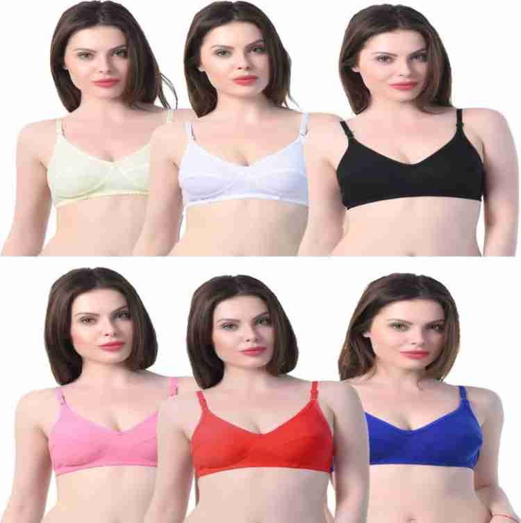 Fashion Bazaar Women cotton bra multicolor/Bra combo (PACK OF 6