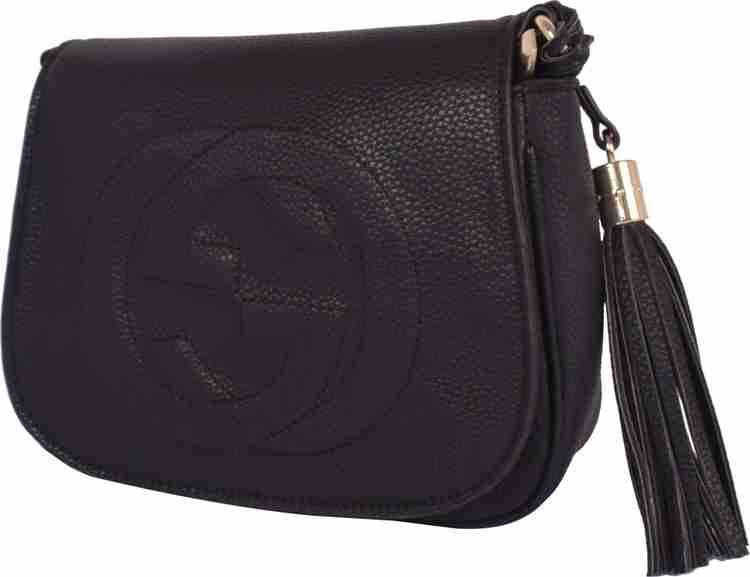 GUCCI Black Sling Bag Leather Crossbody Sling Bag For Women Black Black Price in India Flipkart