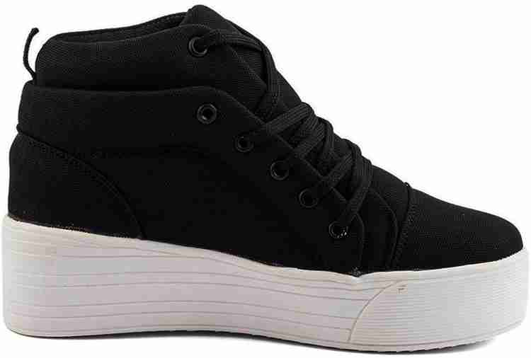 Longwalk Girls Canvas Heel Sneakers For Women Buy Black Color