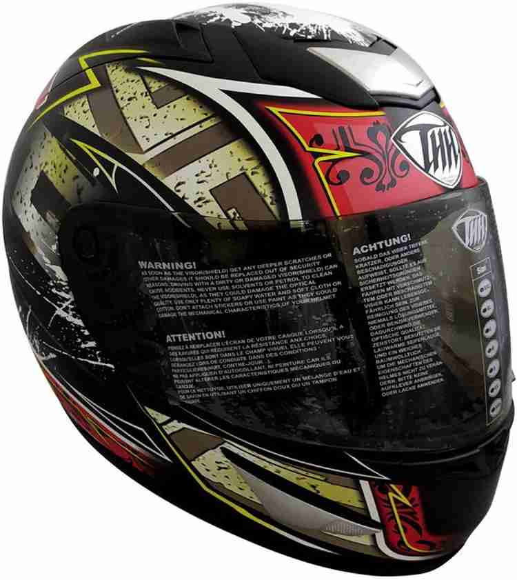 THH HELMETS TS 41 Storm Full Face Single Shield Helmet Black Red