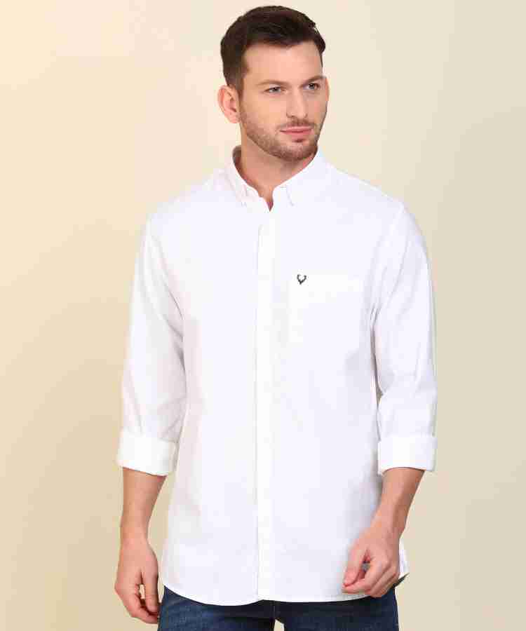 Allen Solly Men Solid Casual White Shirt - Buy Allen Solly Men