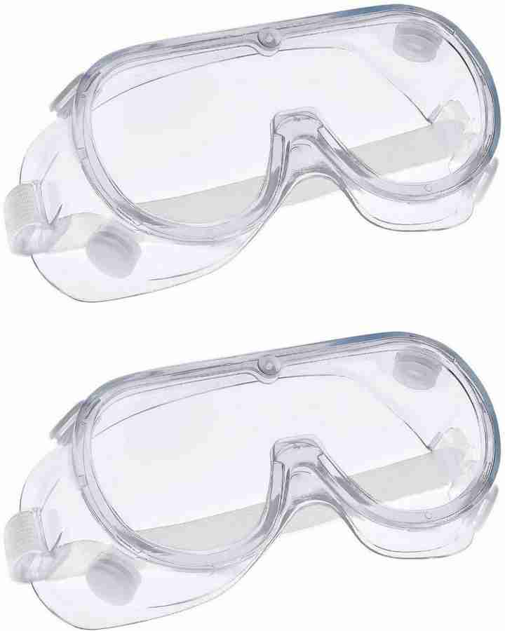 spancare White Frame safety Goggles Pack Of 2 White Frame safety