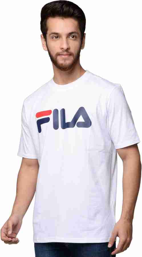 FILA Printed Men Round Neck White T Shirt Buy FILA Printed Men