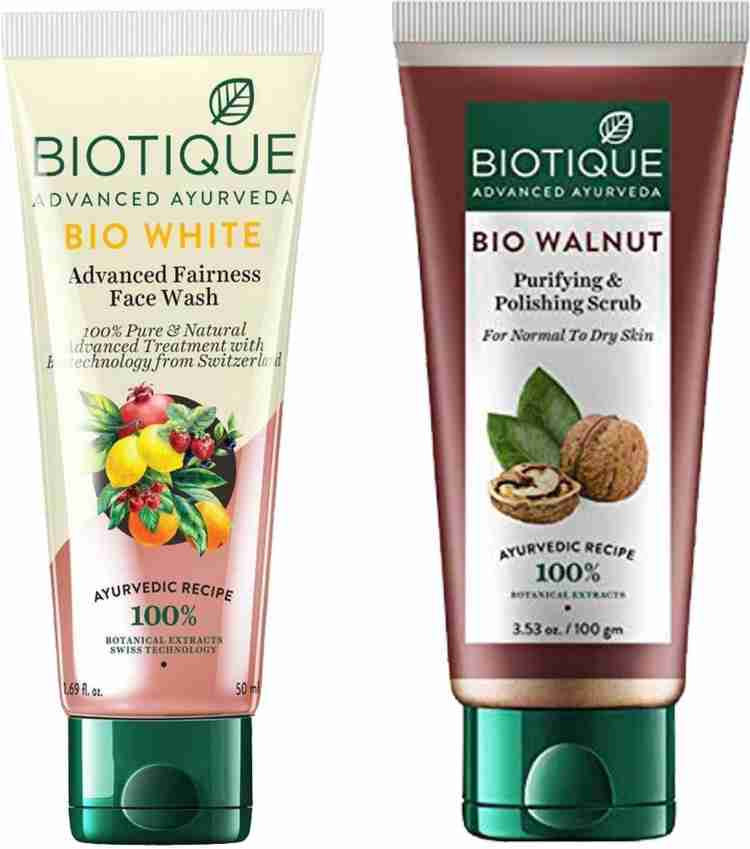 BIOTIQUE Skin Brightening Kit Bio White Face Wash 200ml Bio Tan