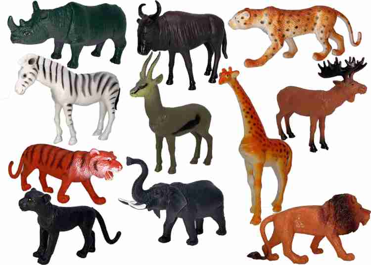 Miniature Mart Pack Of 12 Mini Animal Figures Toy Realistic Small Jungle Zoo Animal Figurines Toy Set Festival Compilation Prize Or Birthday Gift Party Favor School Project for Kids Children Toddlers