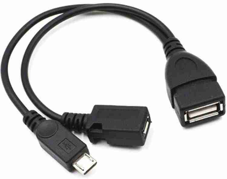 techut Micro USB Cable 2 A 0.2 m 2 in 1 Micro USB Male to 2.0 Female Host  OTG Cable with Adapter and Power Y Splitter - techut 