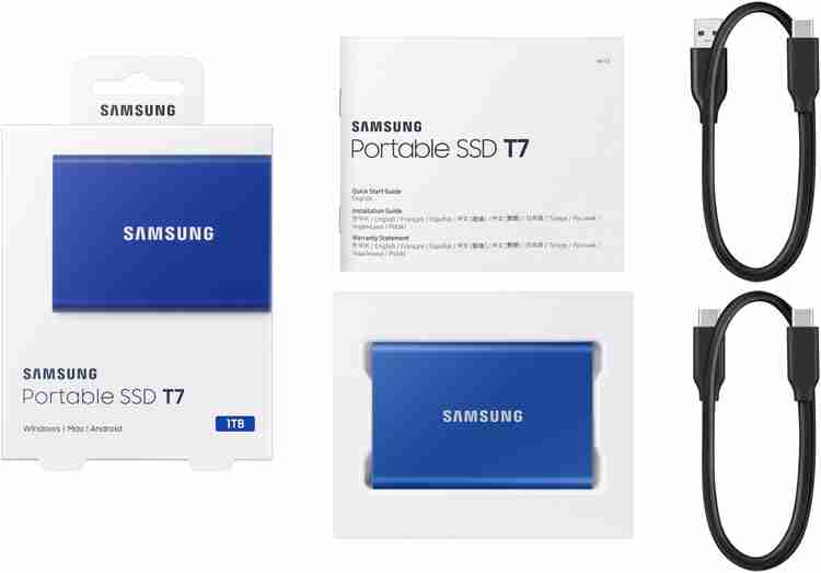 SAMSUNG T7 / 1050 Mbs / PC,Mac,Android / Portable,Type C Enabled / 3Y  Warranty / USB 3.2 1 TB External Solid State Drive (SSD) - SAMSUNG :  Flipkart.com