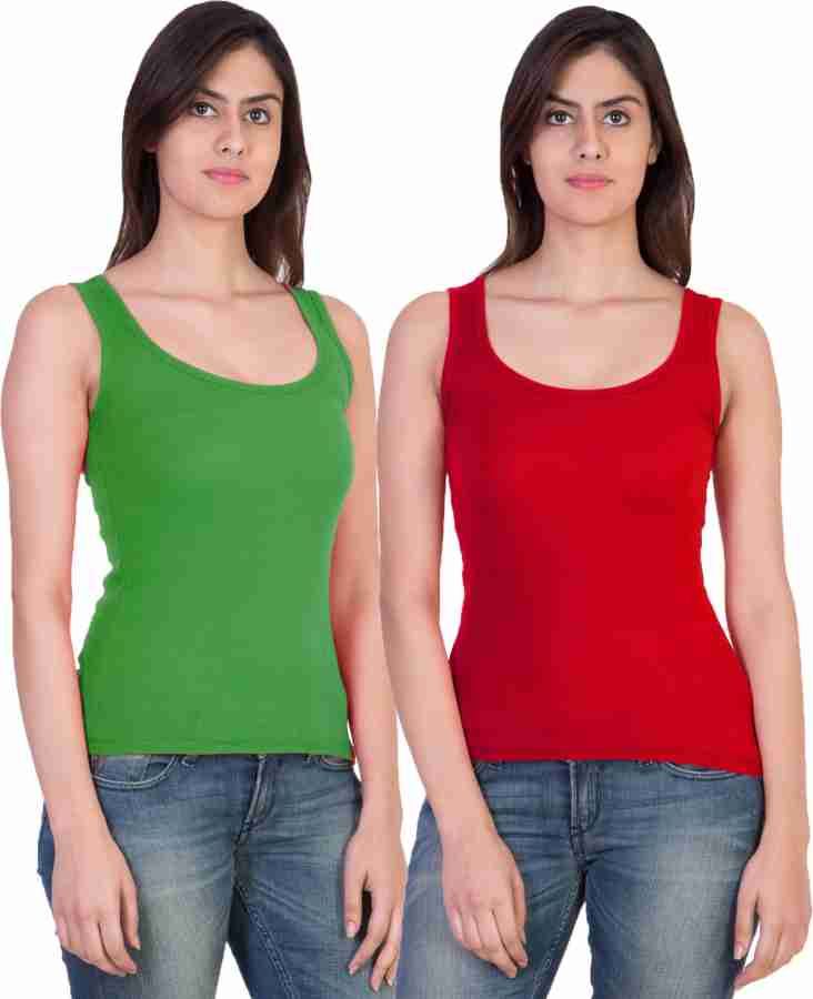 Buy GREEN SLEEVELESS SPAGHETTI STRAP CAMI for Women Online in India